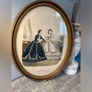 Antique Original Lithograph Petit Courier des Dames Modes de Paris 19th Century
